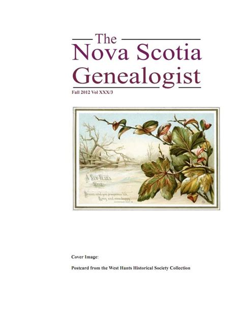 nova scotia genealogical records.